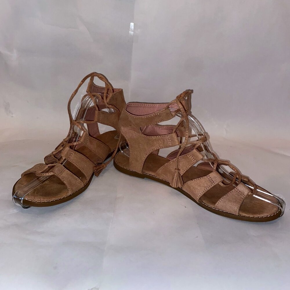 Old Navy Faux Suede Strappy Gladiator Sandals | Blush | Size 9
